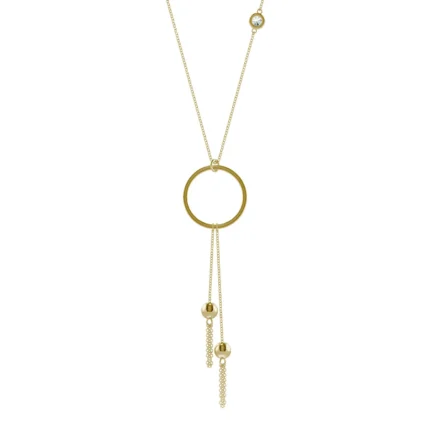 0.10 CTW Bezel-Set Diamond Station Necklace in 14K Yellow Gold