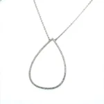 0.33 CTW Cushion Cut Halo Necklace Sterling Silver