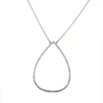 0.33 CTW Cushion Cut Halo Necklace Sterling Silver - Image 2