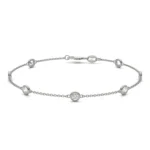 0.50 CTW DEW Bar-Link Diamond Bracelet in Sterling Silver
