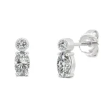 0.29 Three-Stone Earrings in 14K White Gold