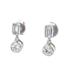 1.54 CTW Pear Shape Halo Earrings in 14K White Gold