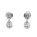 1.54 CTW Pear Shape Halo Earrings in 14K White Gold - Image 2