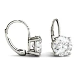 3.00 CTW Pavé Hoop Earrings in 14K White Gold - Image 2