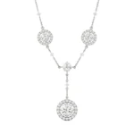 3.05 CTW DEW Vertical Bar Diamond Necklace in 14K White Gold