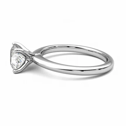 Classic Cushion Cut Moissanite Engagement Ring with Four Prong Polish Setting1